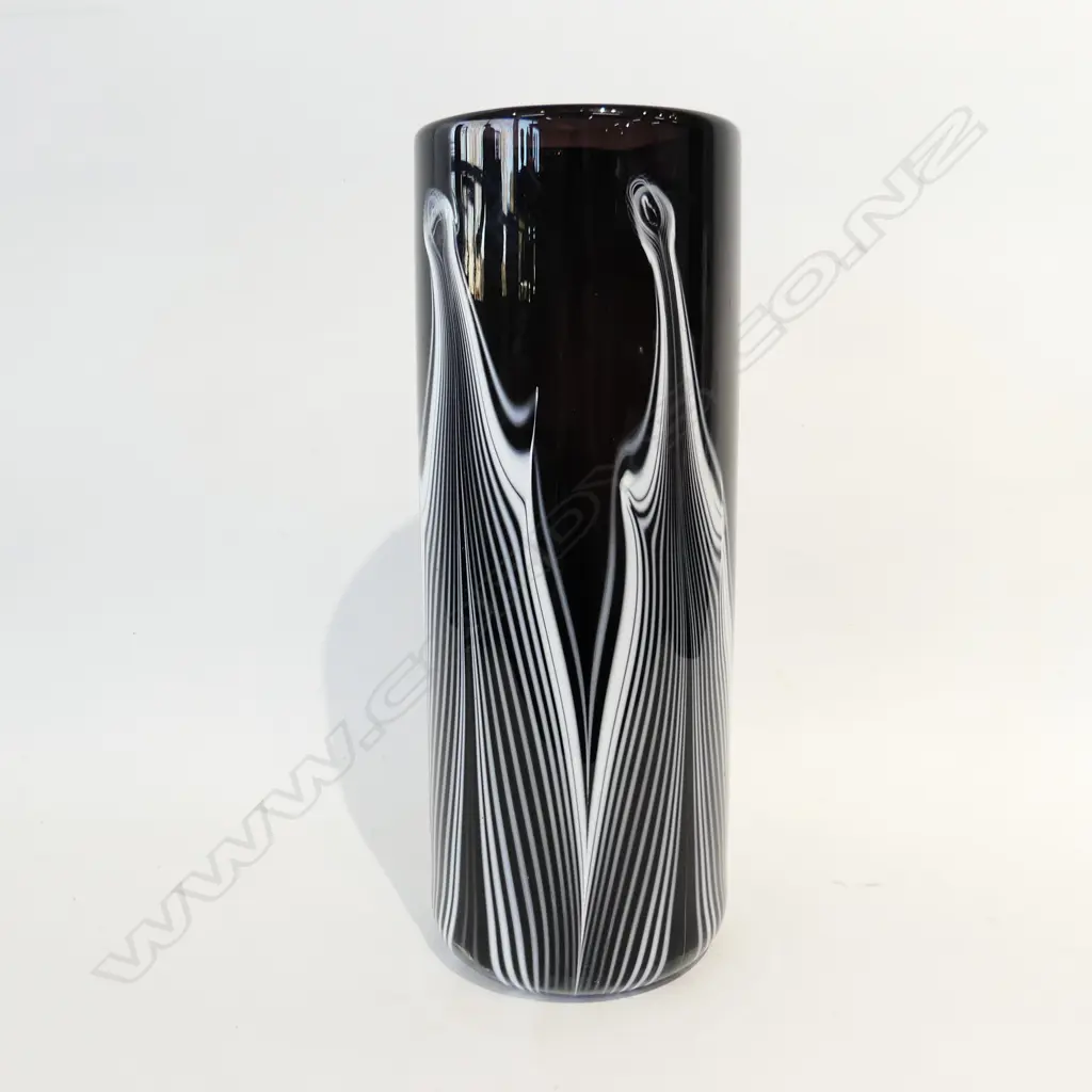 LG JOHN ABBOTT ART GLASS VASE '86 H.340mm Image 1++