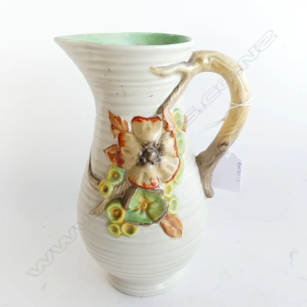 CLARICE CLIFF 'MY GARDEN' TALL JUG, #914, H. 210mm Image 1++