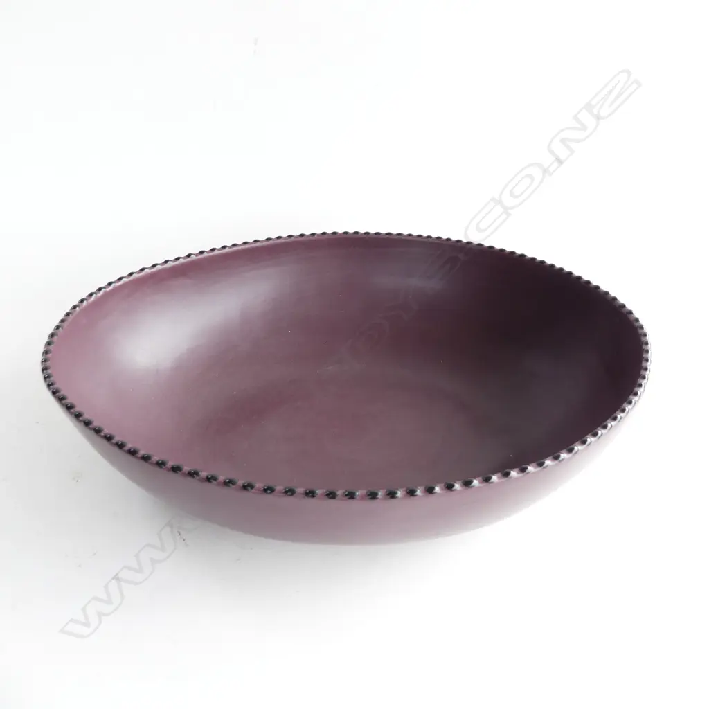LG BROWN STUDIO POTTERY BOWL SIGNED 'LUNA GARCIA 2000' 375x295mm Image 1++