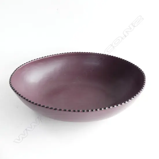LG BROWN STUDIO POTTERY BOWL SIGNED 'LUNA GARCIA 2000' 375x295mm