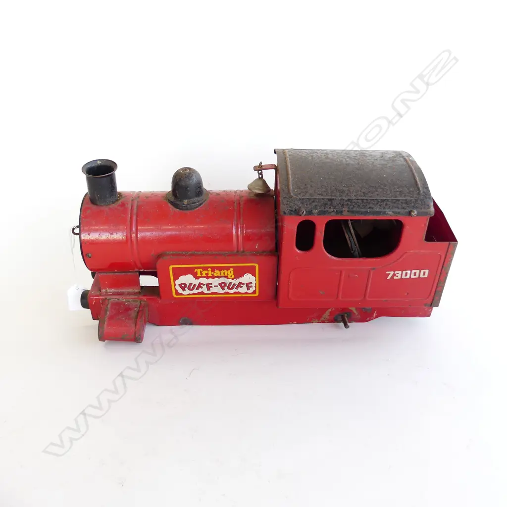 VINTAGE TRI-ANG 'PUFF-PUFF' RED TRAIN TOY LOCOMOTIVE L.455mm AF Image 1++