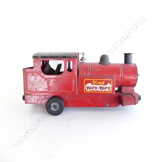 VINTAGE TRI-ANG 'PUFF-PUFF' RED TRAIN TOY LOCOMOTIVE L.455mm AF
