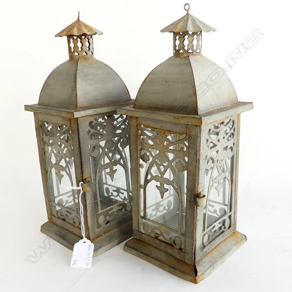PR METAL VINTAGE STYLE CANDLE LANTERNS H.290mm Image 1++