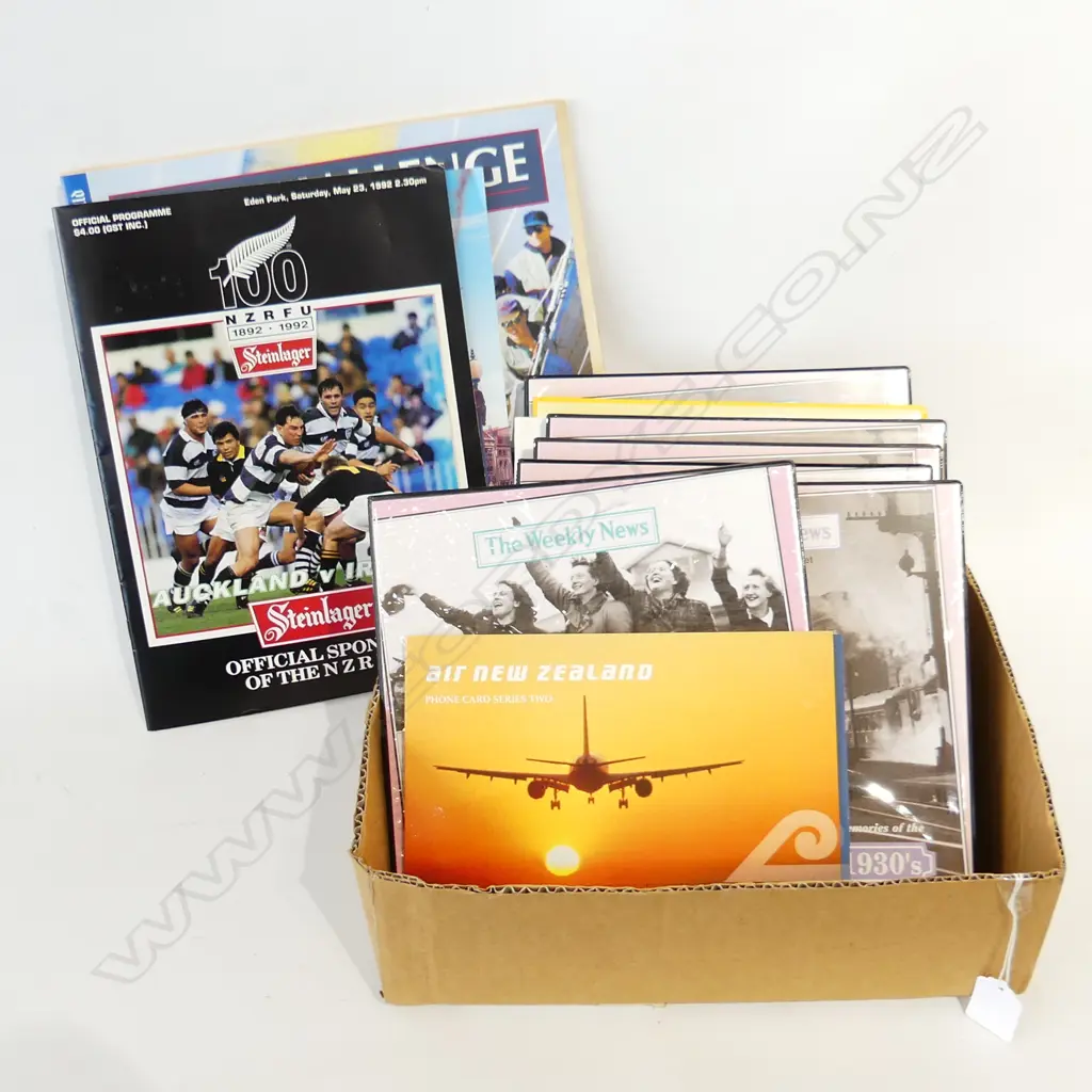 BOX COLLECTABLE PHONE CARD BOOKS PLUS VINTAGE CIGARETTE CARD ALBUM & SOUVENIR MAGS  Image 1++