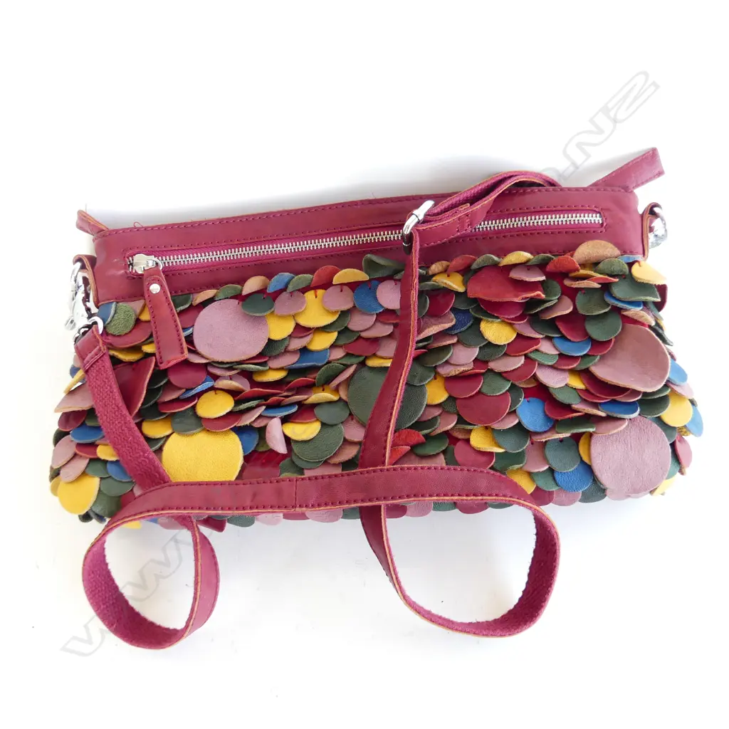 ISABELLA BACCI MULTI COLOURED KALEIDESCOPE LEATHER SHOULDER BAG  Image 1++
