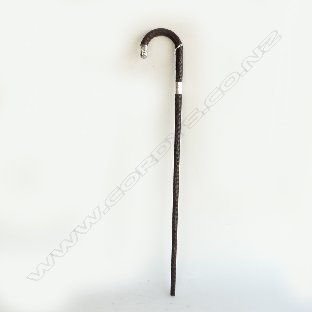 WALKING STICK WITH STG SILVER COLLAR & TIP, LONDON 1929  Image 1++