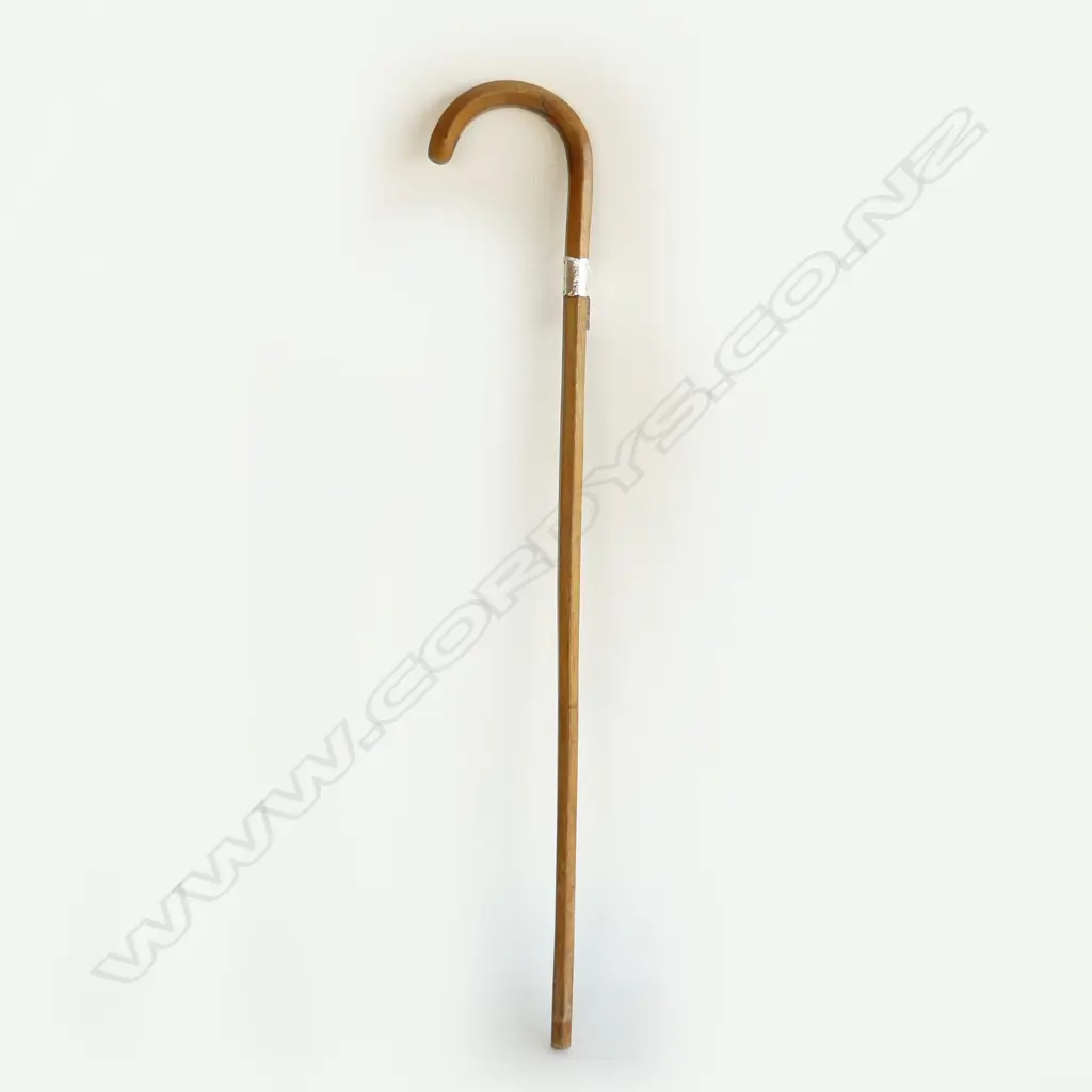 WALKING STICK WITH HEXAGONAL SHAFT WITH STG SILVER COLLAR  Image 1++