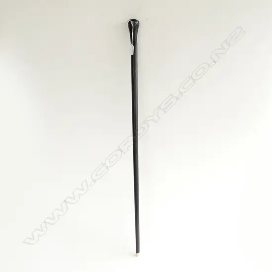 ANTIQUE EBONY WALKING STICK w. IVORY TIP L.900mm