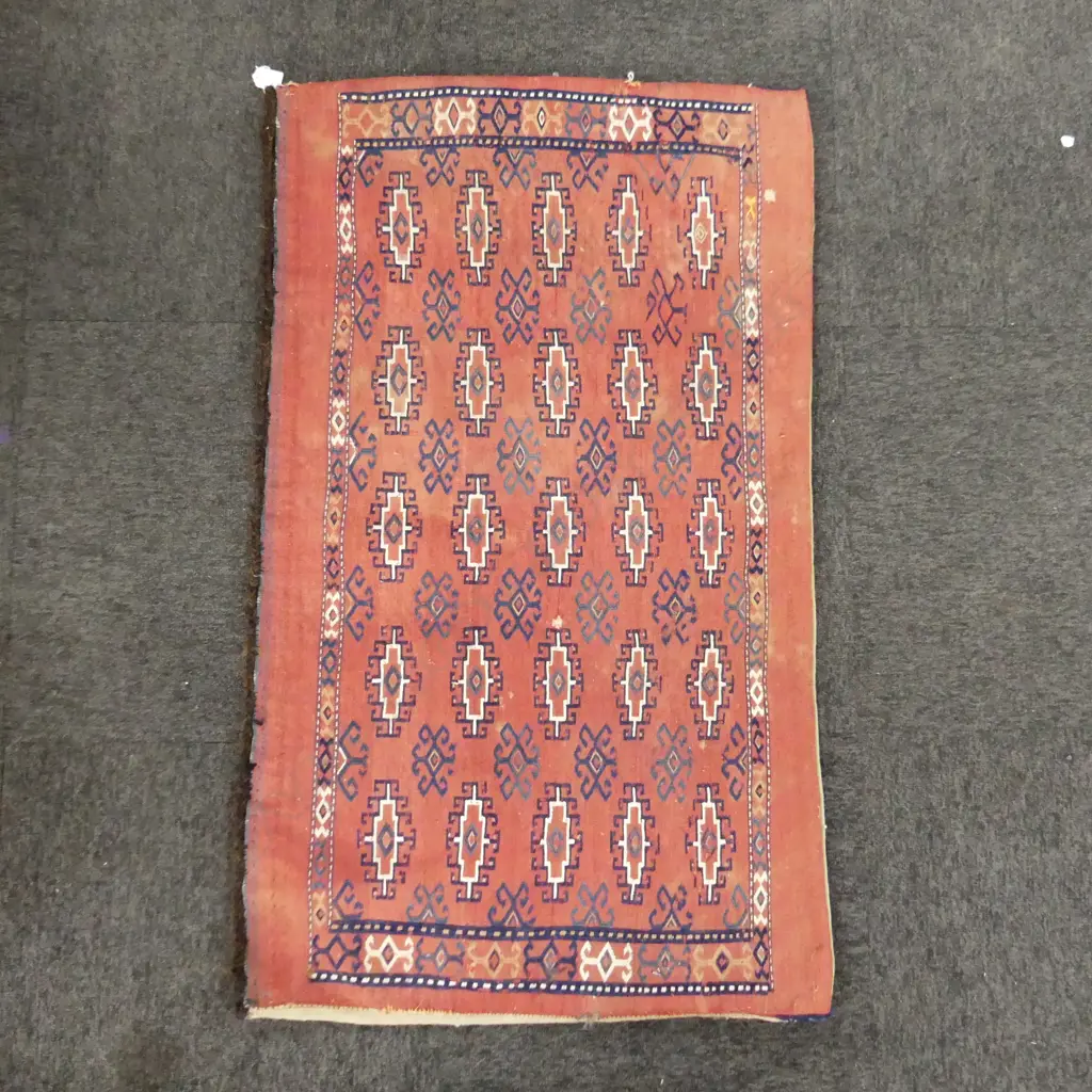 ANTIQUE TURKMAN YOMUT FLATWEAVE CAMEL BAG C.19thC 660x1130mm Image 1++