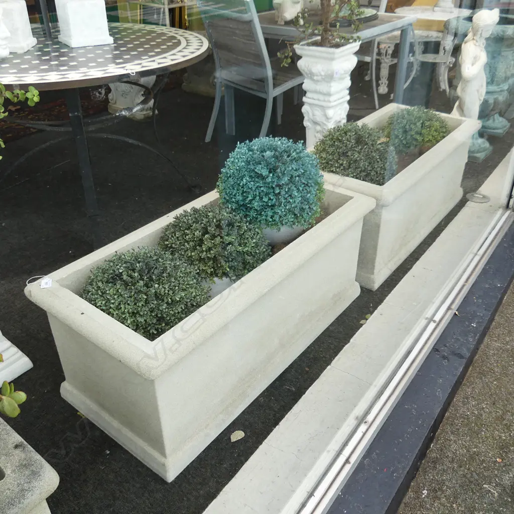 PR LG RECTANGULAR CONCRETE GARDEN PLANTERS 1000x470x410mm Image 1++