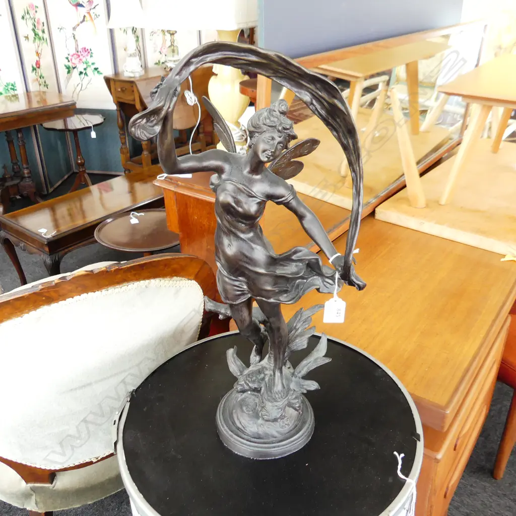 SPELTER FEMALE FIGURE w. WINGS H.520mm Image 1++