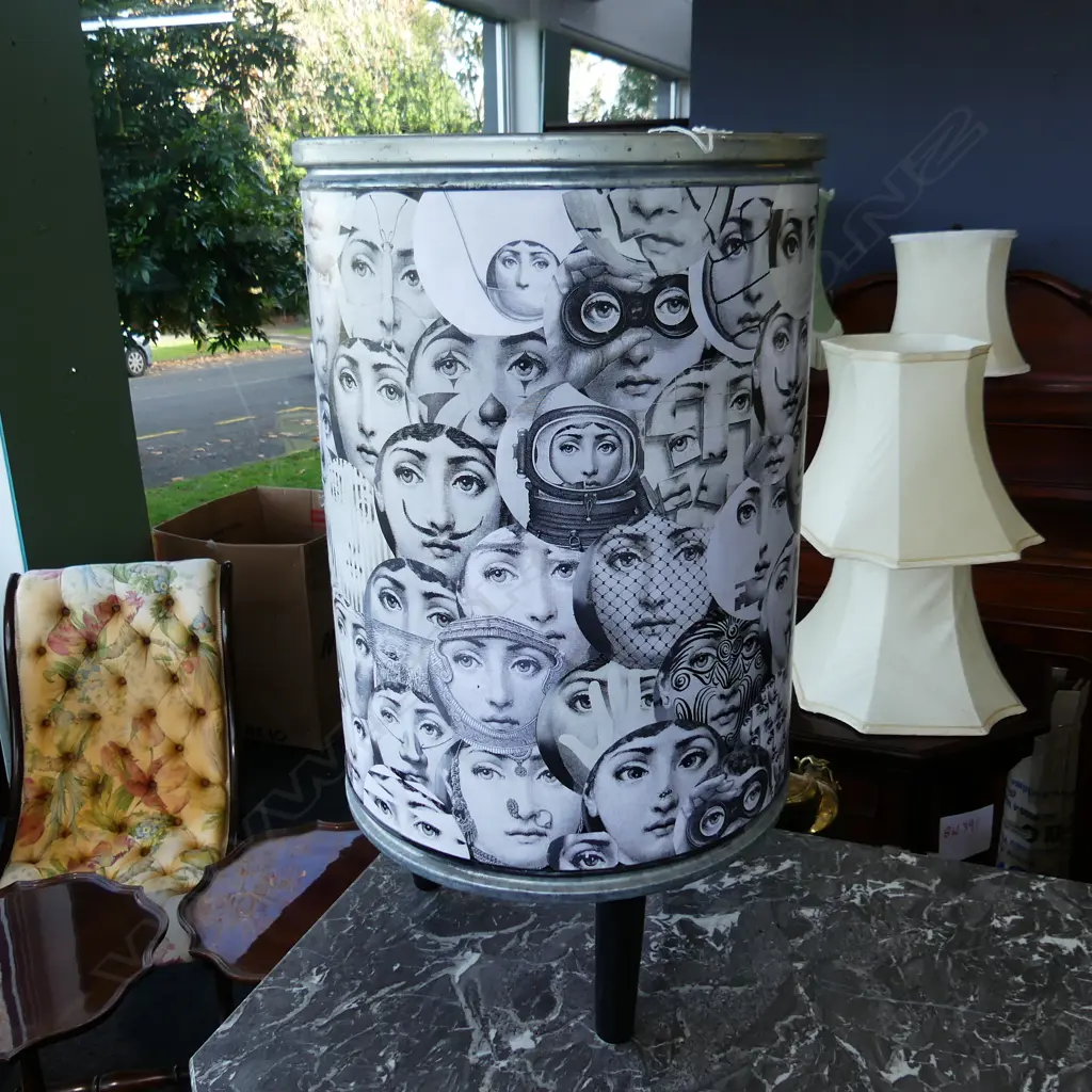 FORNESETTI STYLE DRUM TABLE H.760mm / 430mm dia Image 1++