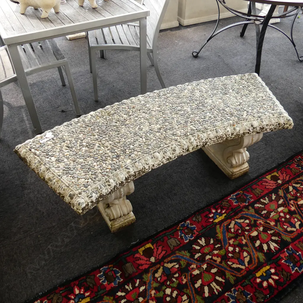 LG CONCRETE PEBBLED FINISH GARDEN SEAT L. 1440MM Image 1++