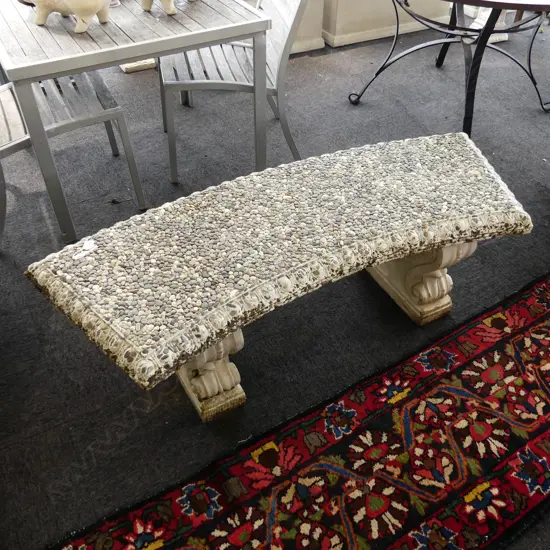 LG CONCRETE PEBBLED FINISH GARDEN SEAT L. 1440MM
