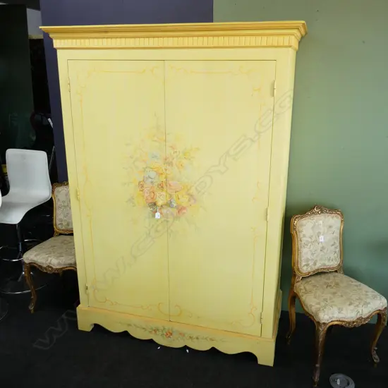 LG YELLOW PAINTED WARDROBE 1340x595x1850mm