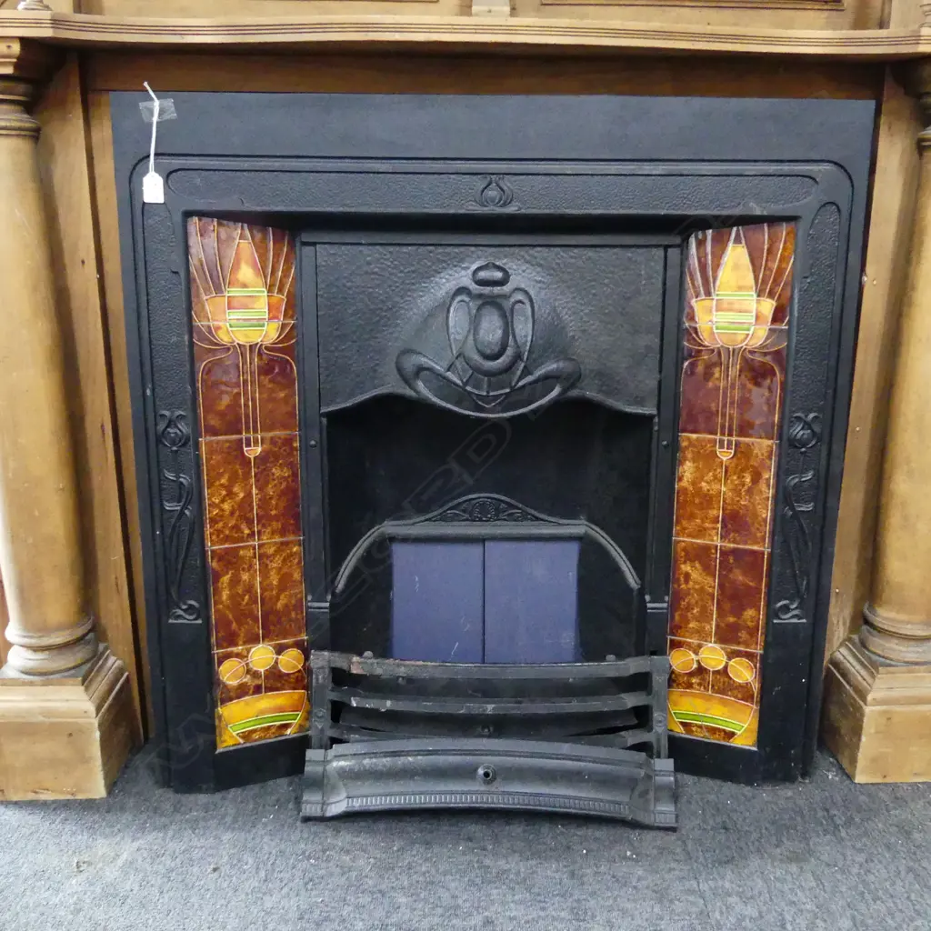 KAURI MANTELPIECE WITH CAST IRON AND TILE REGISTER 1800 x 340 x 1370mm Image 1++