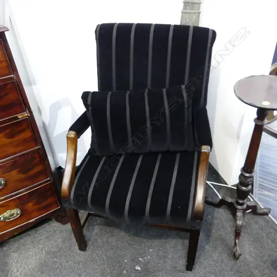 PR GEORGIAN STYLE ARMCHAIRS IN BLACK VELVET