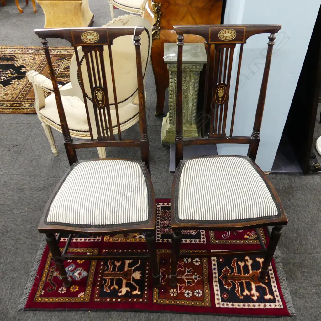 PAIR EDWARDIAN CHAIRS Image 1++