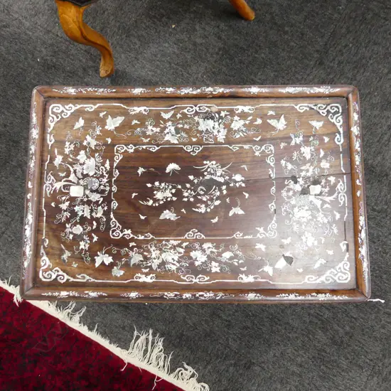 ORIENTAL MoP INLAID TRAY TABLE 615x395x355mm...some damage to top