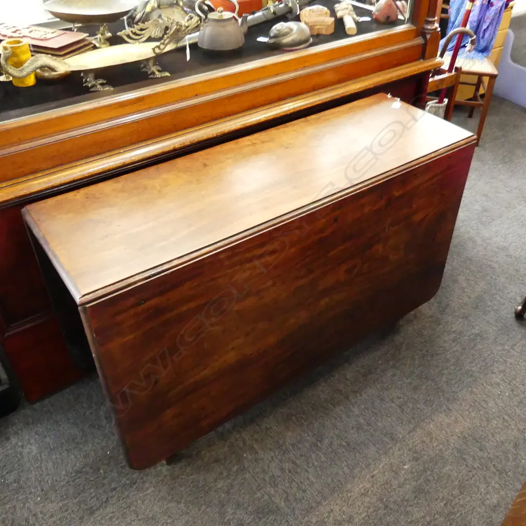 GEORGE III MAHOGANY DROP SIDE TABLE 1220x415x730mm Image 1++