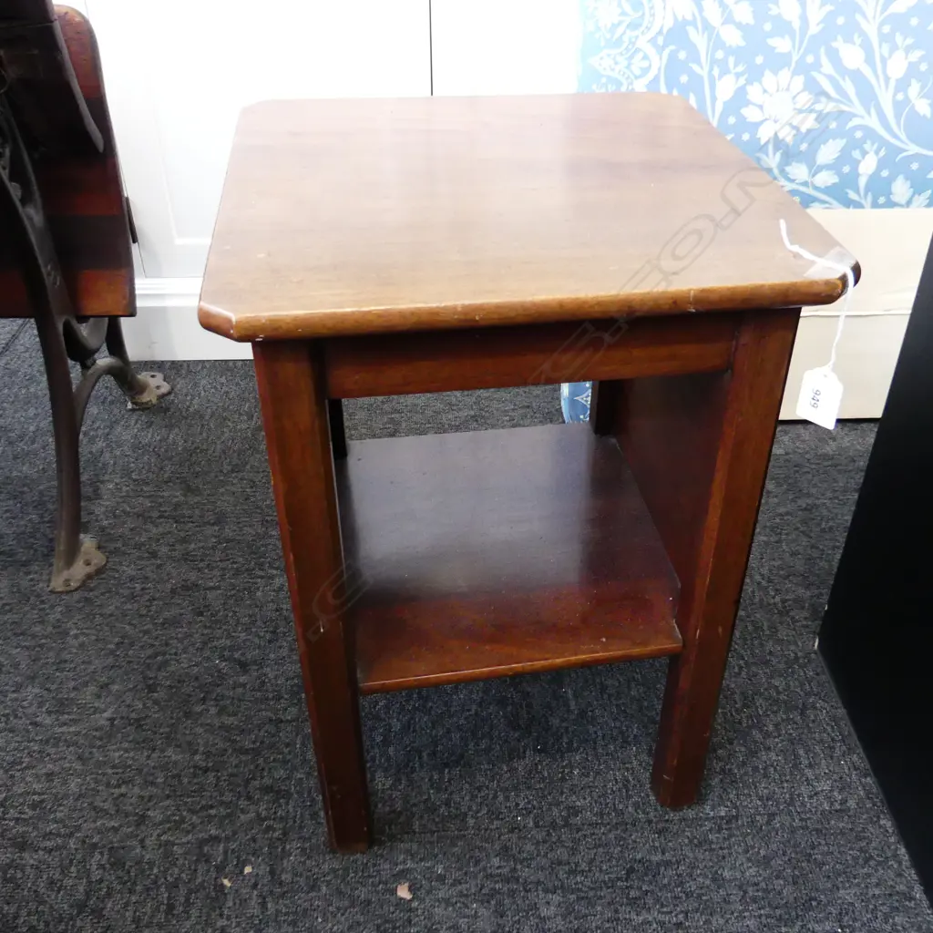 MAHOGANY SIDE TABLE 355x355x510mm Image 1++