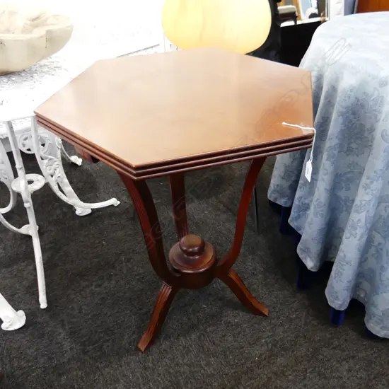 MAHOGANY OCTAGONAL SIDE TABLE W.600mm