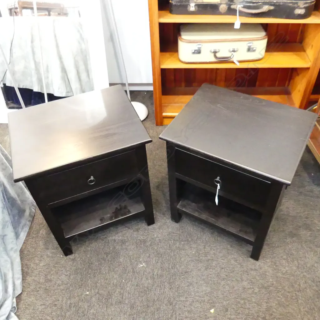 PR EBONISED BEDSIDE CABINETS 500x400x605mm Image 1++
