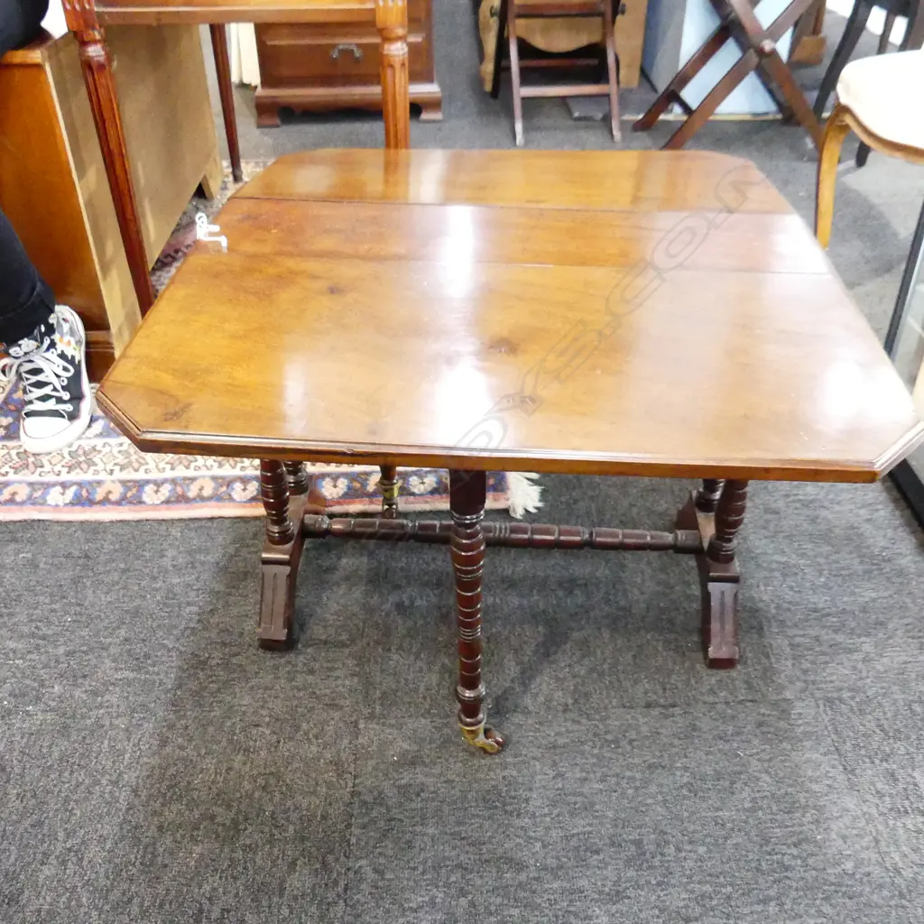 SMALL ANTIQUE DROP SIDE TABLE W.605mm Image 1++