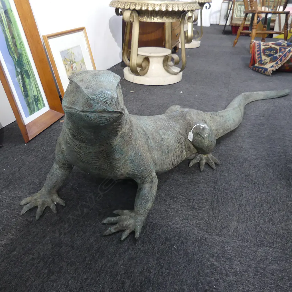 LARGE BRONZE KOMODO DRAGON  L.1800mm H.470mm Image 1++