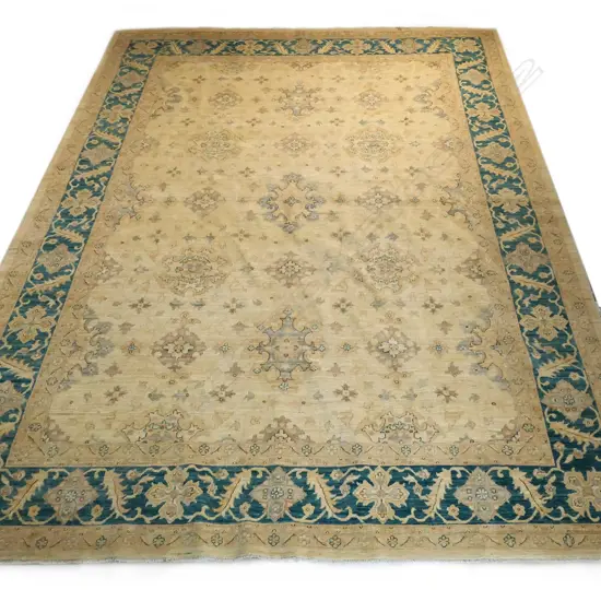 A large hand-knotted wool pile Afghan Chobi carpet,