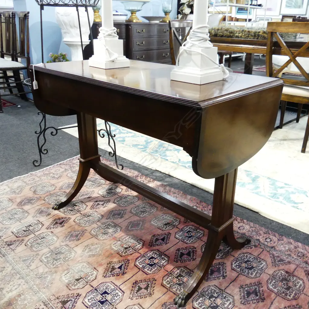 MAHOGANY DROP SIDE TABLE L900MM . (UNEXTENDED) Image 1++