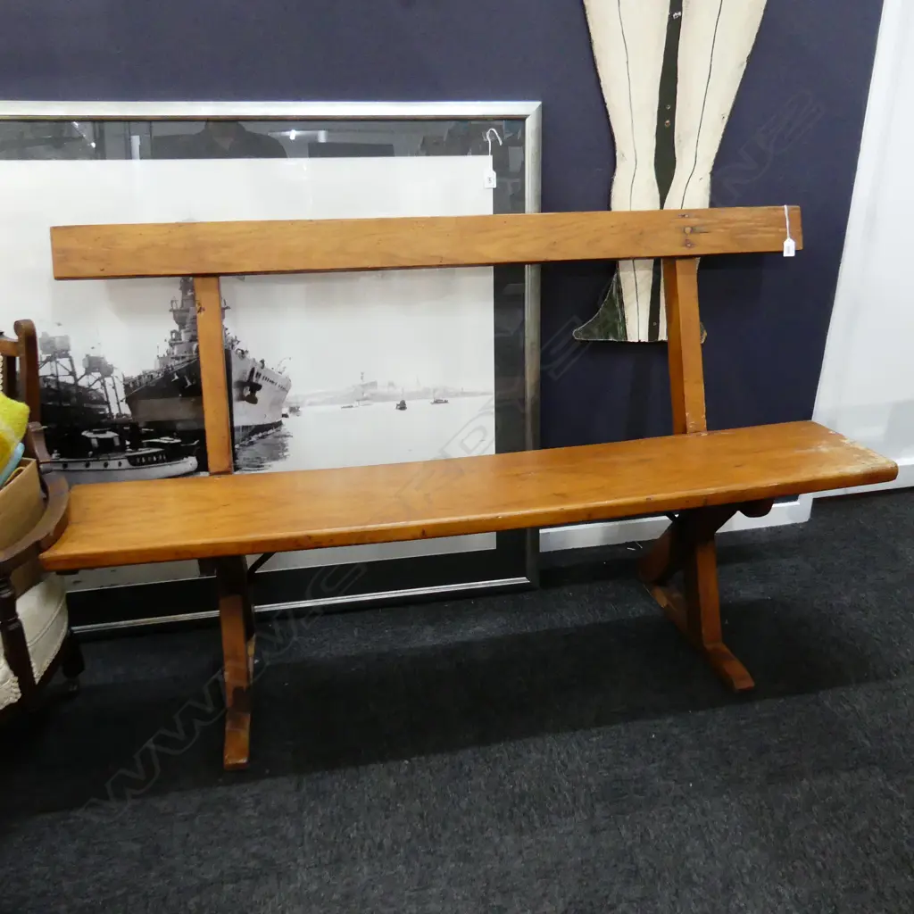 WOODEN CHURCH PEW L. 1590MM Image 1++