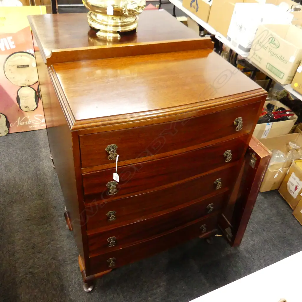QUEEN ANNE STYLE 5 DRAWER TALL BOY 800x430x1110mm Image 1++