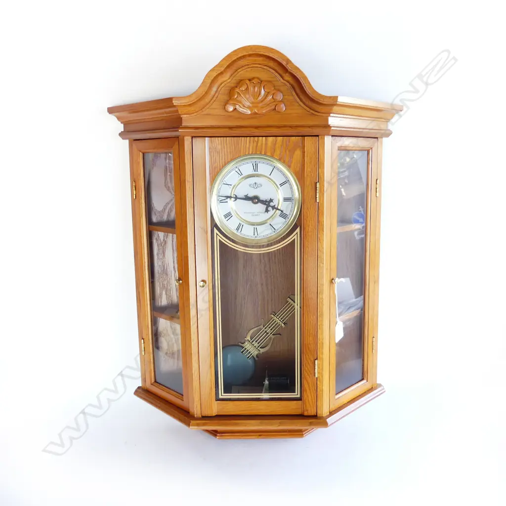 LG QUARTZ WALL CLOCK - WOODEN CASE, WESTMINSTER CHIME H.670mm Image 1++
