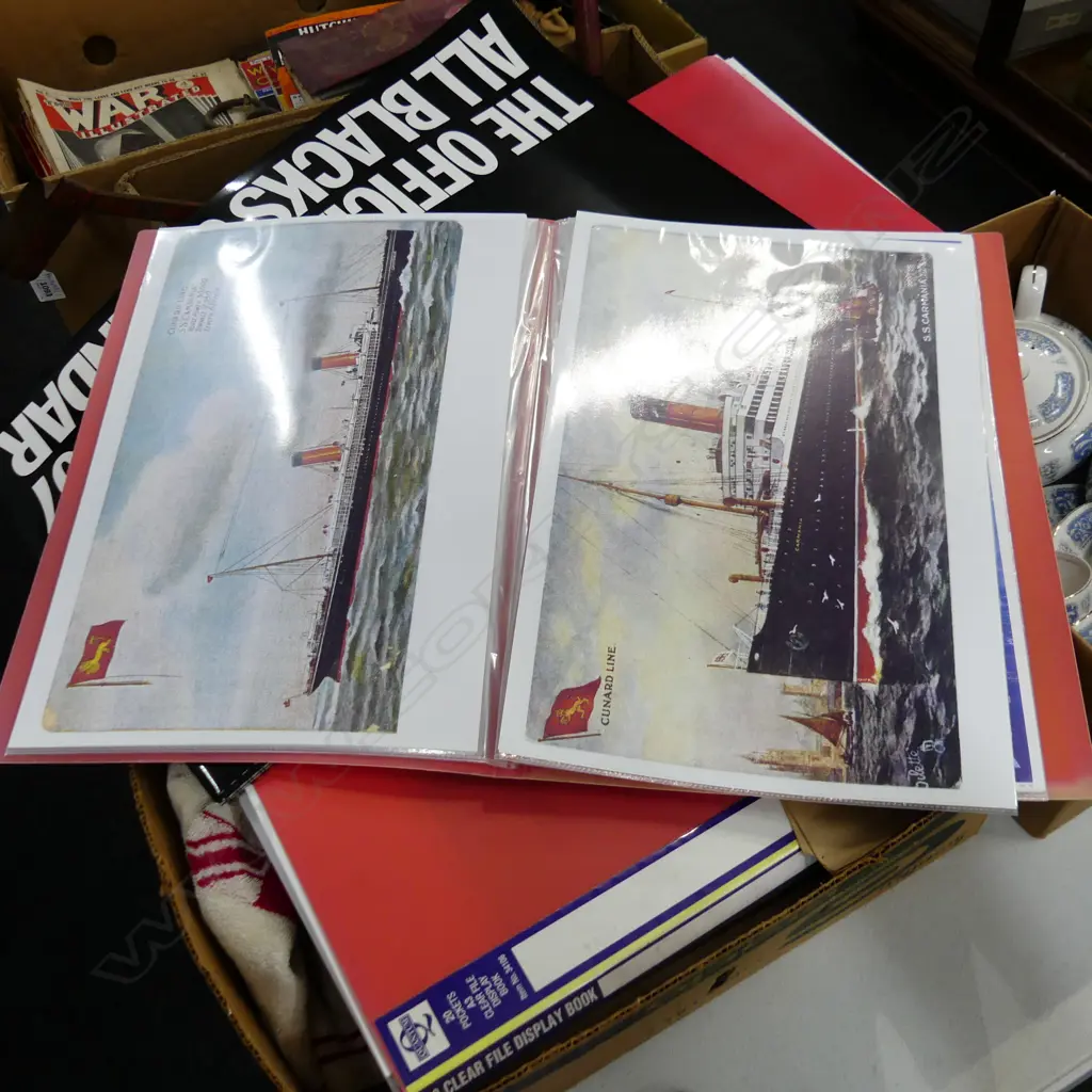 BOX LOT VINTAGE 'RENT-A-CAR' MAGAZINES, OCEAN LINER POSTER PRINTS Image 1++