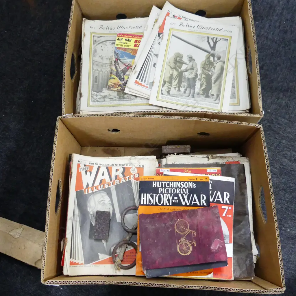 2 BOX LOTS; VINTAGE MAGAZINES ON WWII & WWI Image 1++