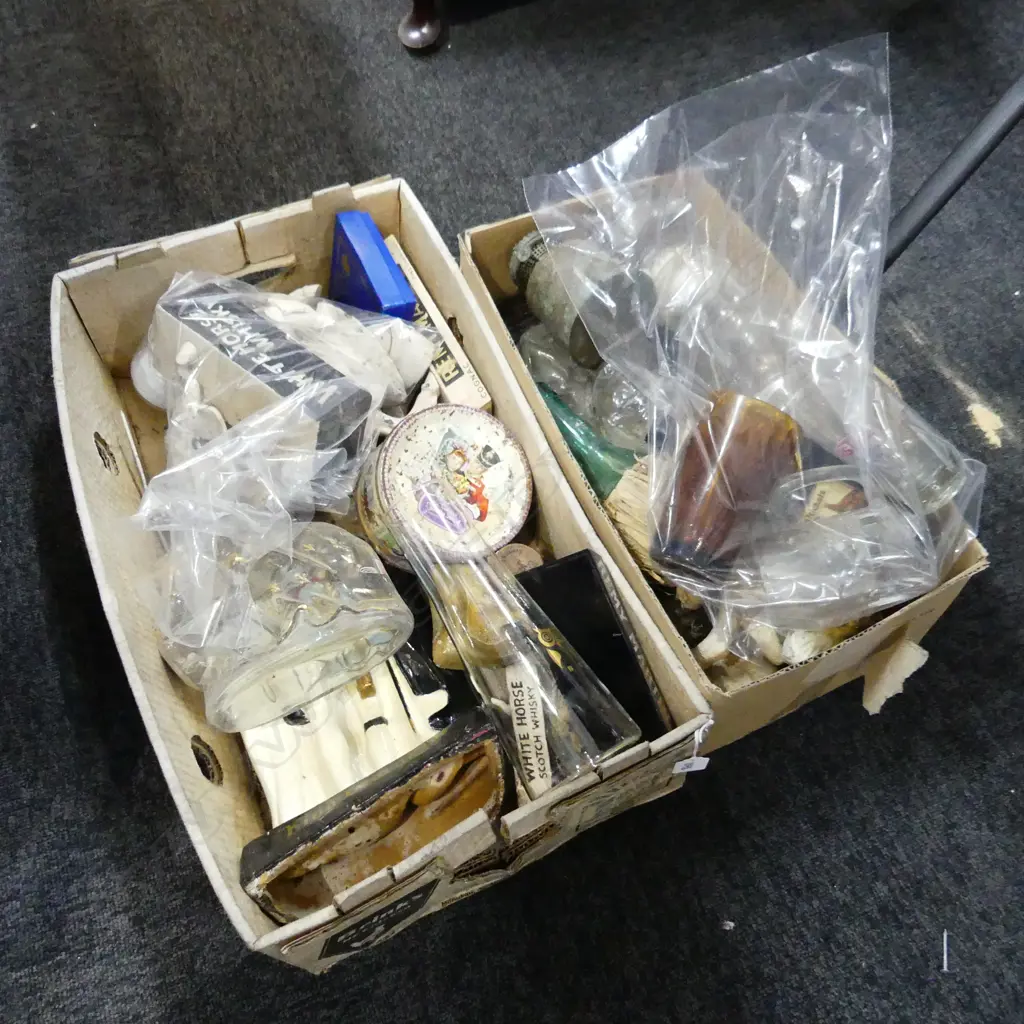 2 BOXES; ASST. NOVELTY ALCOHOL BOTTLES ETC Image 1++
