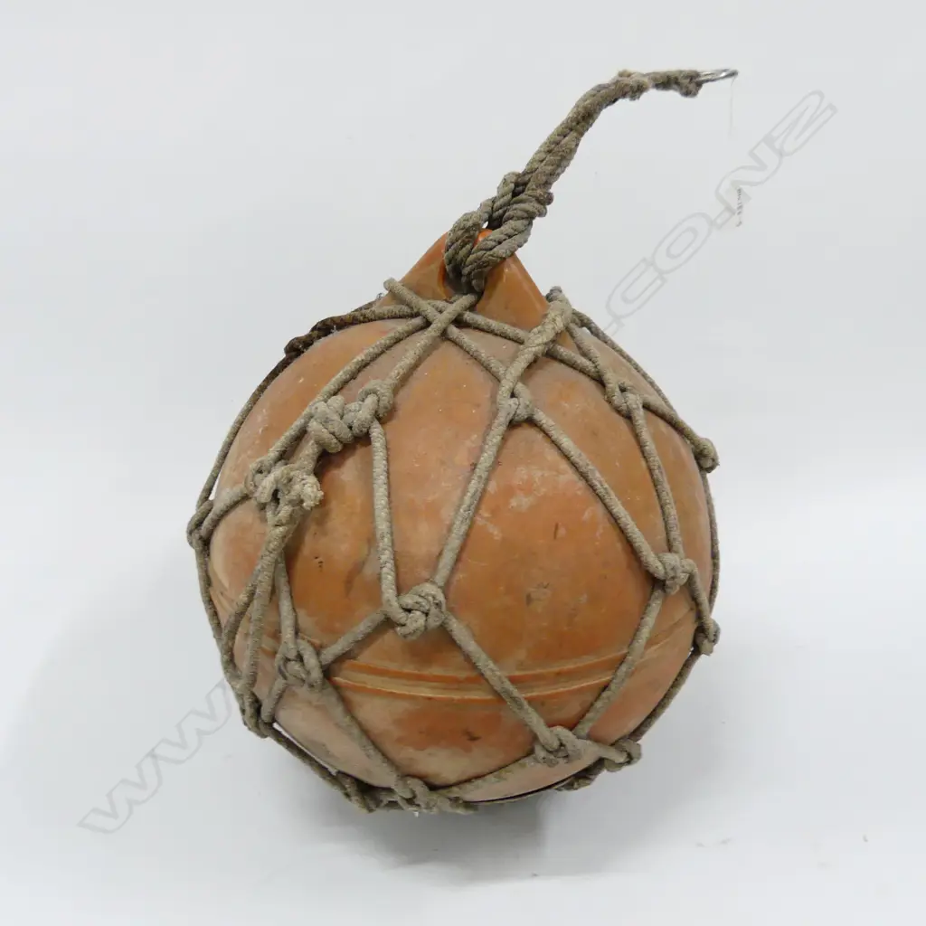 OLD PLASTIC FISHING FLOAT WITH NETTING, APPROX DIA 370MM Image 1++