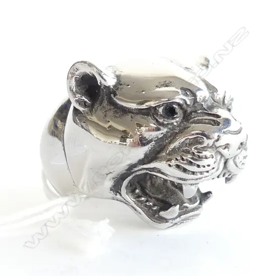 LG STAINLESS STEEL TIGERS HEAD RING 