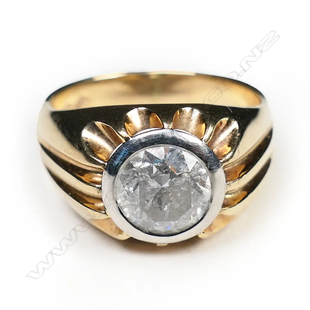 9CT YELLOW GOLD & 2CT DIAMOND SOLITAIRE RING Val. $20,000 Image 1++