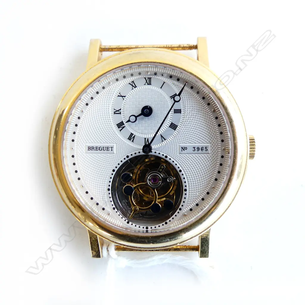 BREGUET COPY ? WATCH GOLD PLATE NO.3965. Running. strap fittings faulty Image 1++