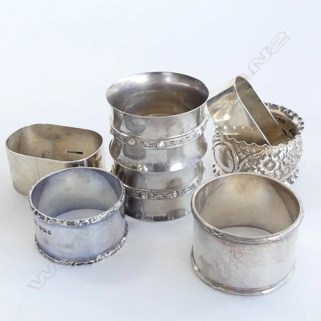 7 STG SILVER NAPKIN RINGS 183 GRAMS  Image 1++
