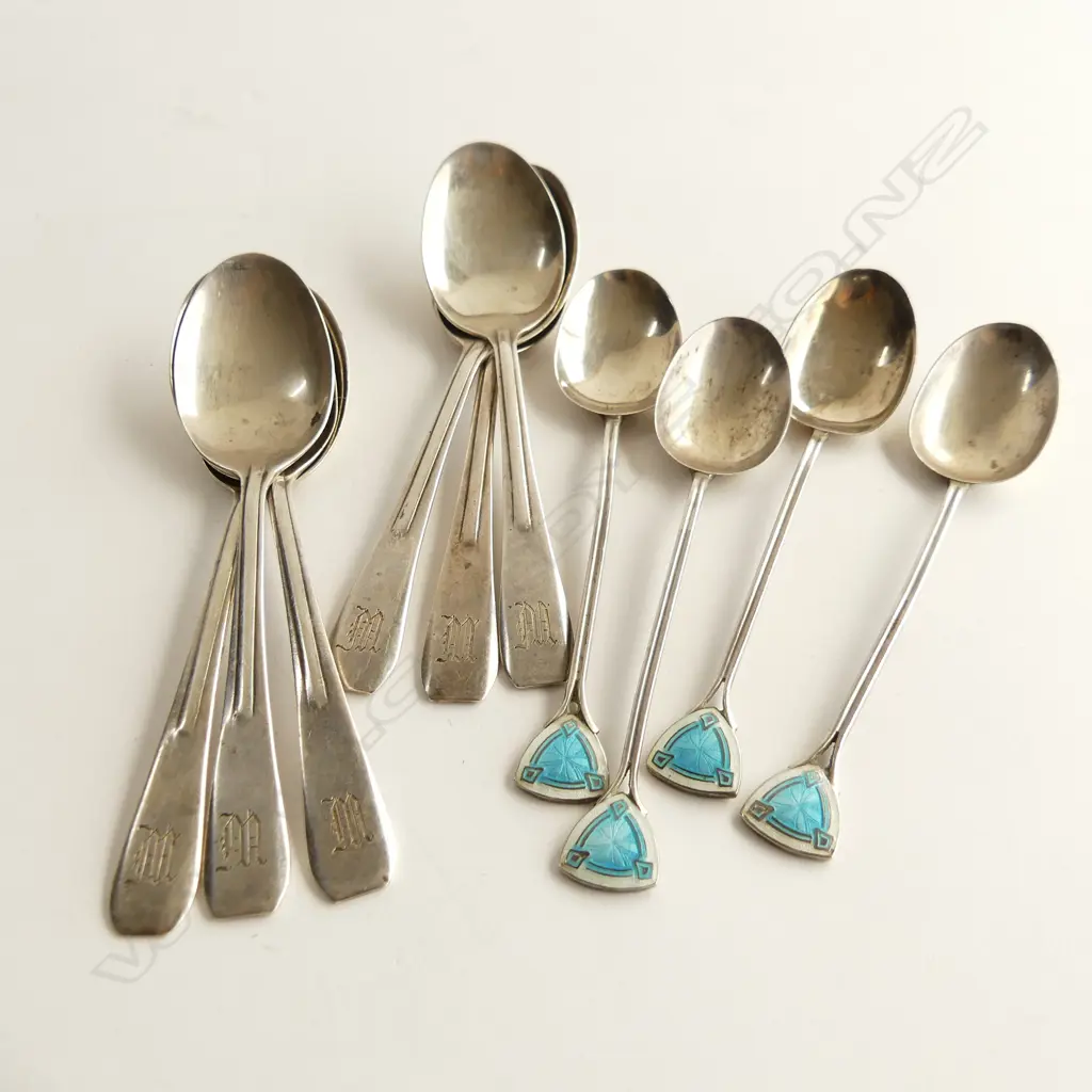 10 STG SILVER TEASPOONS (6+4) 90 GRAMS Image 1++