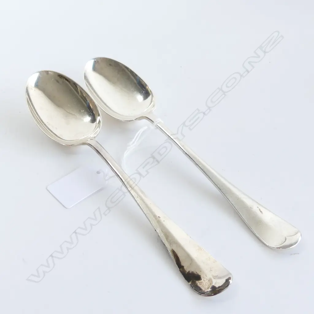2 STG SILVER SERVING SPOONS L.210mm 151 GRAMS Image 1++