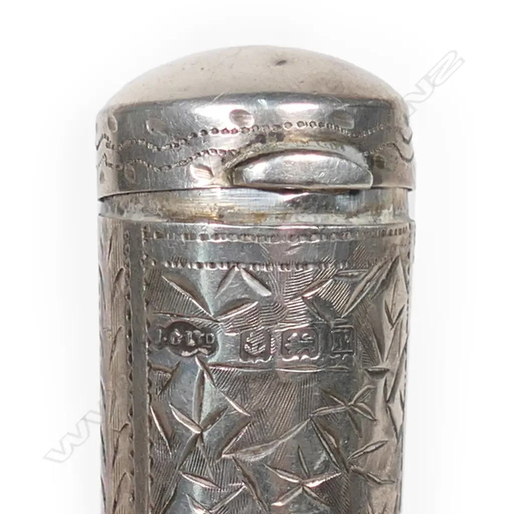 A silver engraved cigarette case and holder, Birmingham 1911 Image 1++