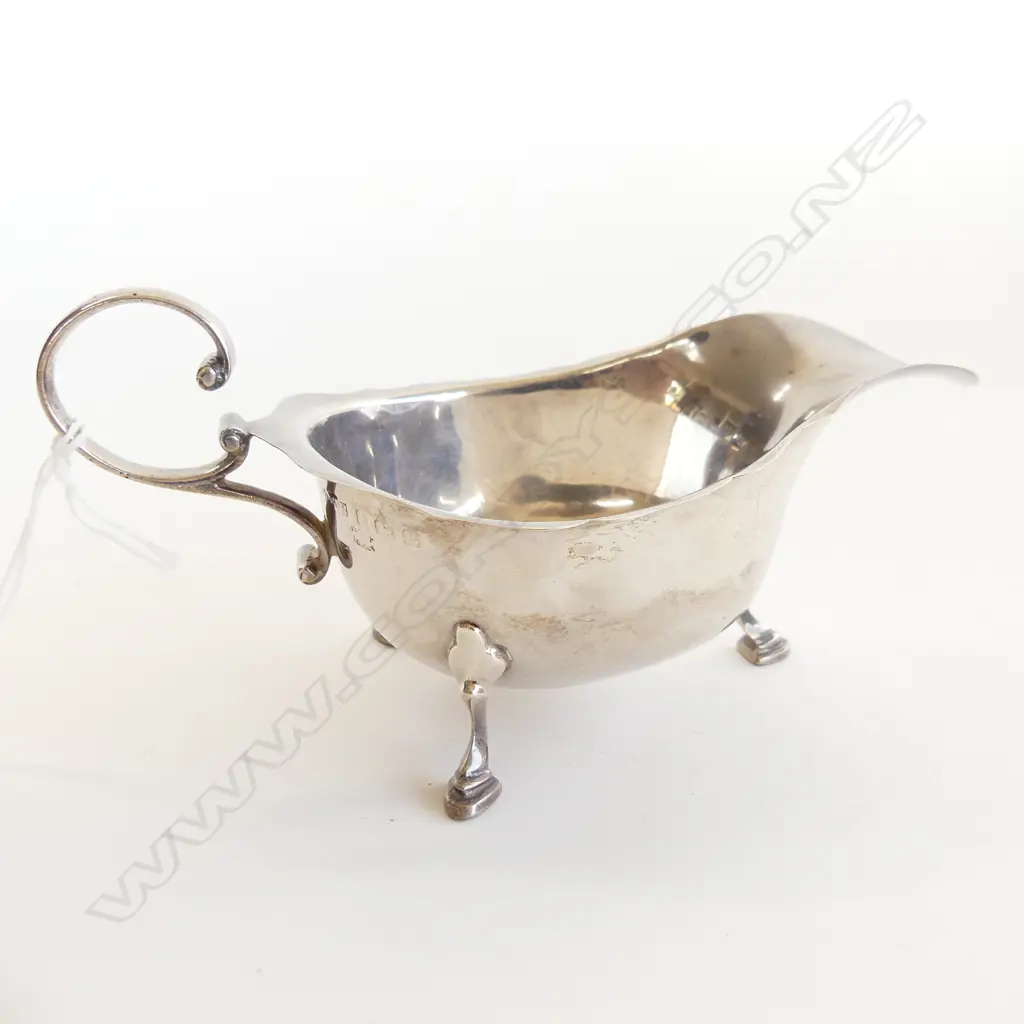 STG SILVER SAUCE BOAT; ASPREY & Co. B'HAM 1929 90 GRAMS Image 1++