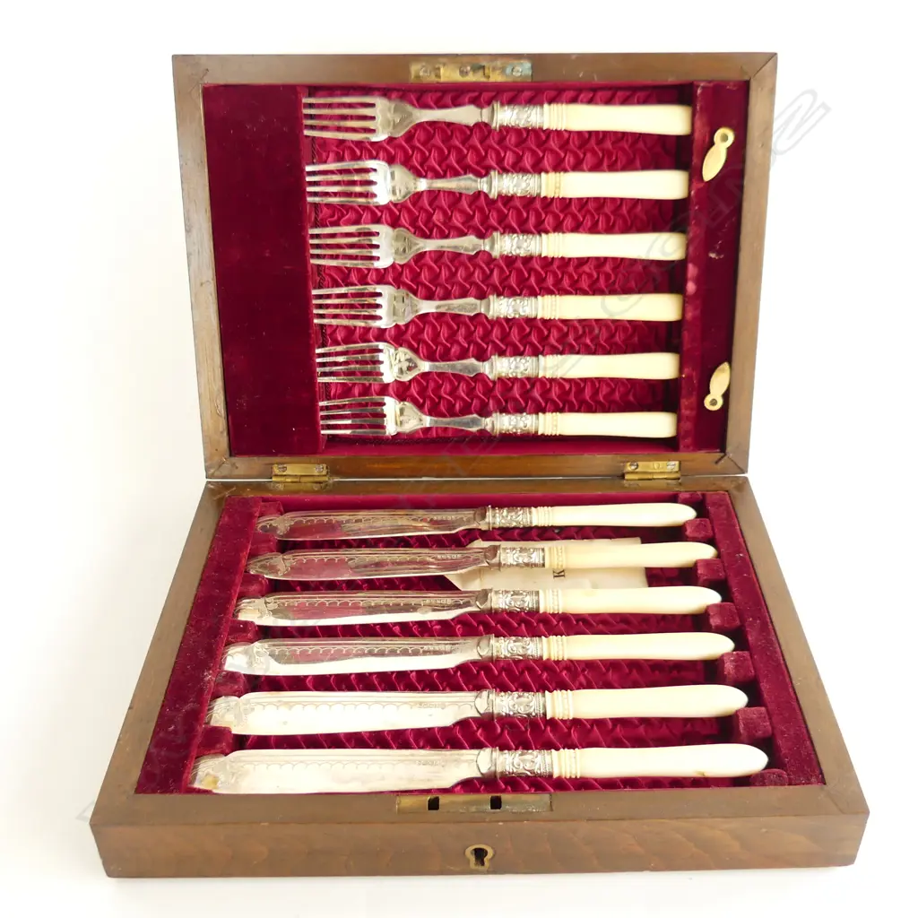 CASED 12 PCE IVORINE & EP FISH SET Image 1++
