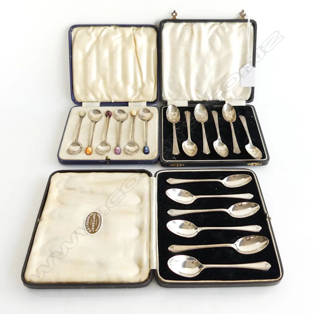 3 CASED SETS OF STG TEAPOONS 172 GRAMS Image 1++