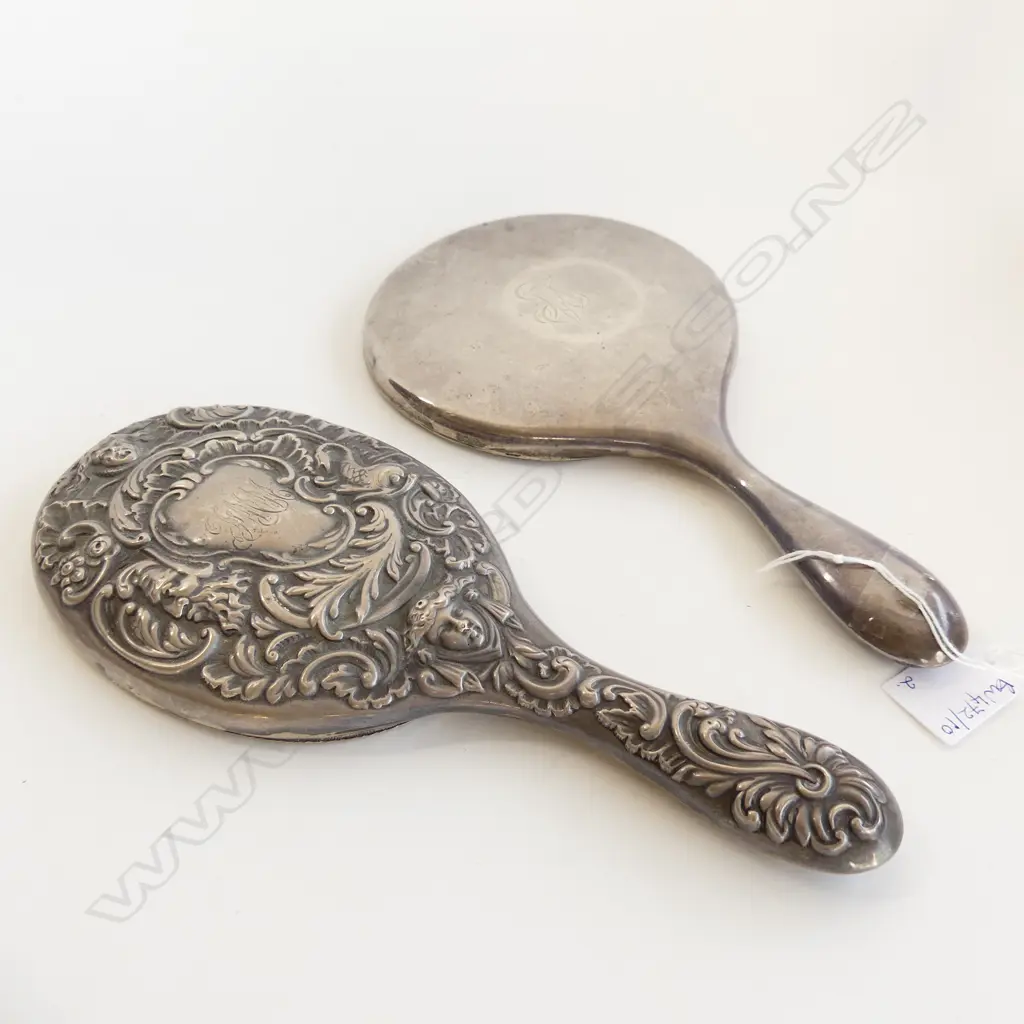 2 STG SILVER HAND MIRRORS; LONDON 1902, 1913  Image 1++