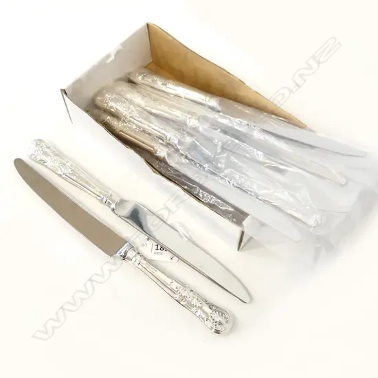 8 KINGS PATTERN STG HANDLED KNIVES SHEFFIELD 2010 L.245mm